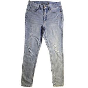 Seven7 - Tummyless High Rise Skinny Jeans - Size 10 - Light Blue